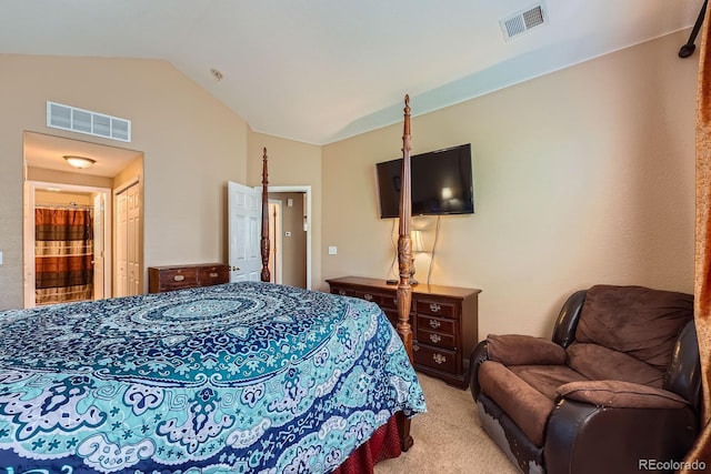 22560 E Ontario Dr Unit 204, Aurora, CO 80016 - bedroom featuring lofted ceiling and light carpet