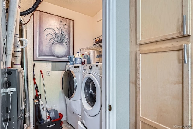 22560 E Ontario Dr Unit 204, Aurora, CO 80016 - laundry room featuring washer and dryer and a textured wall