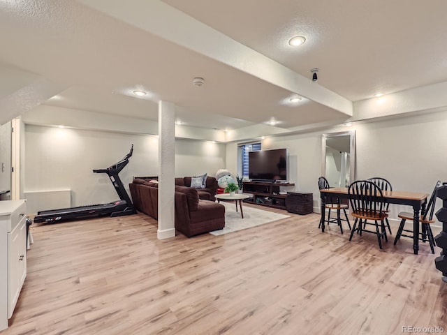 6366 Umber Cir, Arvada, CO 80403 - living room featuring light wood-style flooring and recessed lighting