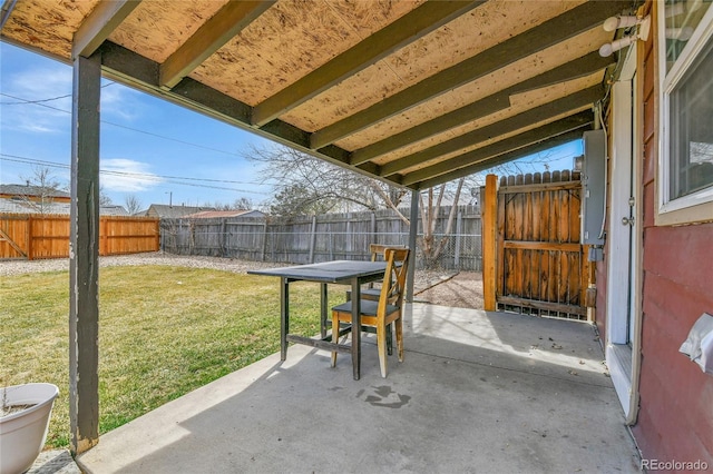 view of patio with a fenced backyard