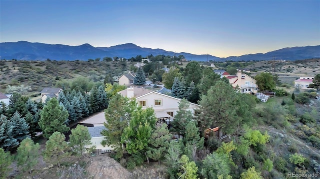 aerial view featuring a mountain view