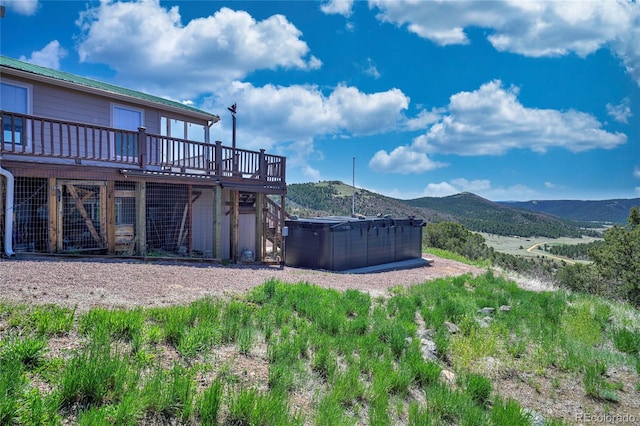 216 Rainbow Ridge Rd, Canon City, CO 81212 - view of yard with a deck with mountain view and stairway