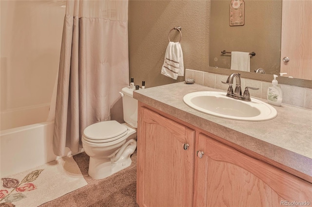 216 Rainbow Ridge Rd, Canon City, CO 81212 - full bathroom featuring vanity, shower / bath combination with curtain, and a textured wall