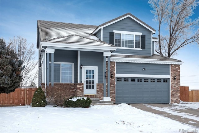 view of front facade with a garage