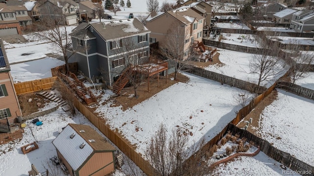 view of snowy aerial view