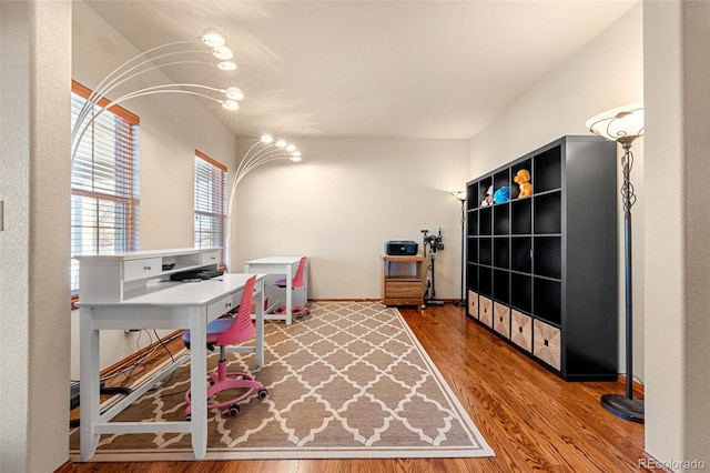 office with hardwood / wood-style floors