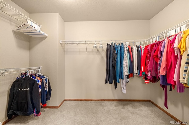 spacious closet with carpet flooring