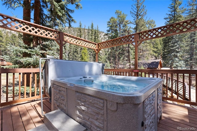 1400 David Dr Unit 1, Estes Park, CO 80517 - wooden deck featuring a hot tub