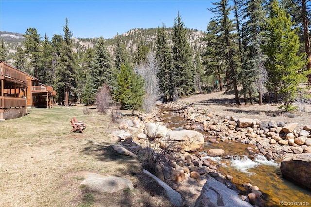 1400 David Dr Unit 1, Estes Park, CO 80517 - view of yard with a deck and a forest view