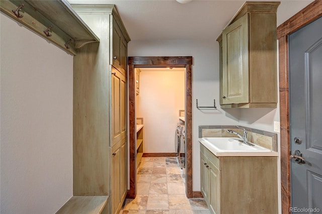 bathroom featuring vanity and tile patterned floors