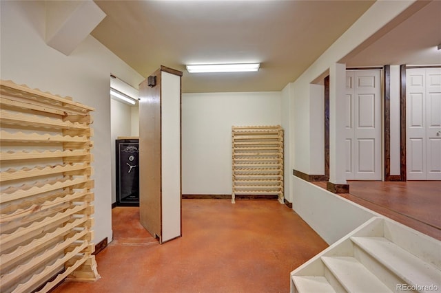 basement featuring carpet floors