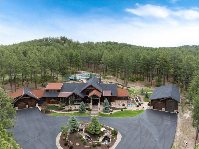 44 N Big Meadow Trl, Franktown, CO 80116 - aerial view of property and surrounding area with a forest
