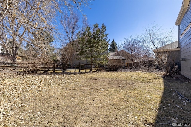 view of yard featuring fence