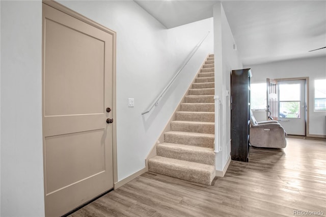32 Trailside Cir Unit A, Salida, CO 81201 - staircase featuring wood finished floors and baseboards