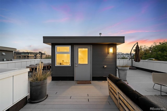 view of deck at dusk