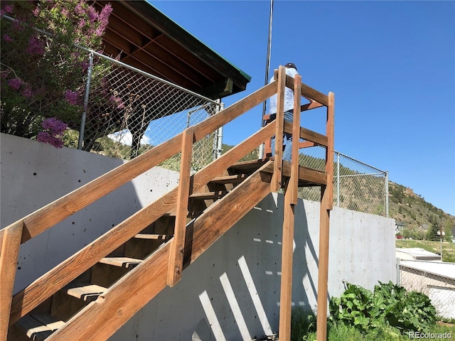 exterior space featuring a mountain view