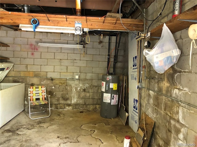 utility room with water heater