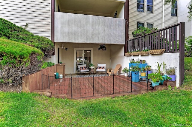 14934 E Hampden Cir Unit 3, Aurora, CO 80014 - back of property with stucco siding and a patio area