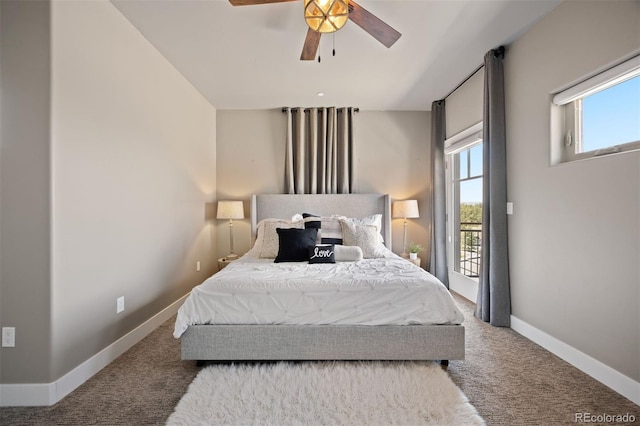1803 Avenida Del Sol, Castle Rock, CO 80104 - carpeted bedroom featuring access to outside and ceiling fan
