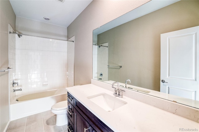 23931 E 40th Ave, Aurora, CO 80019 - full bathroom featuring vanity, bathing tub / shower combination, and tile patterned flooring