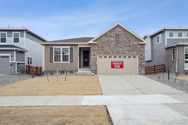 view of front facade with a garage