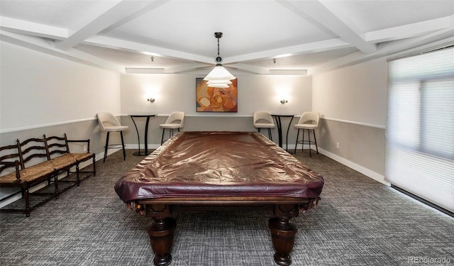 800 Pearl St Unit 1010, Denver, CO 80203 - rec room with carpet floors, beamed ceiling, and pool table