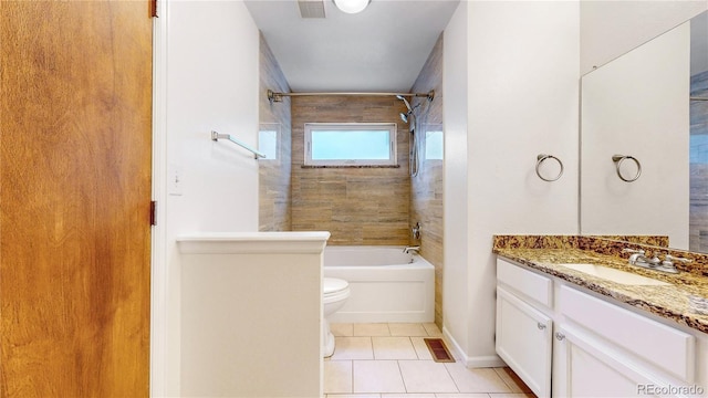 3732 Rosewalk Ct, Highlands Ranch, CO 80129 - bathroom with shower / bath combination, vanity, and tile patterned flooring