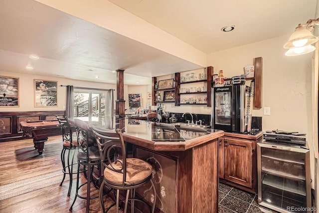 3191 W 151st Ct, Broomfield, CO 80023 - indoor wet bar with beverage cooler and recessed lighting