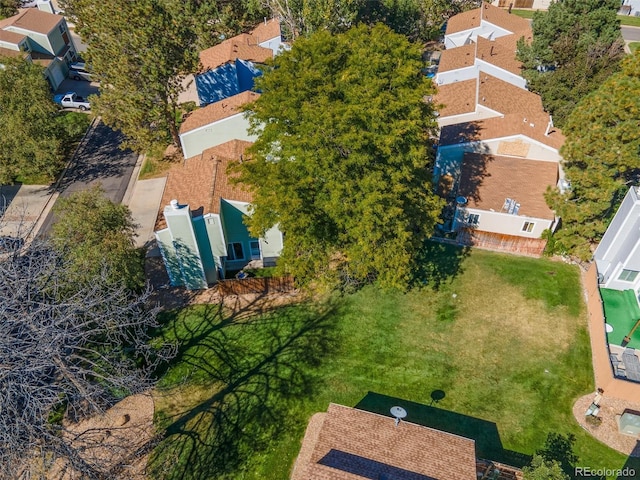 aerial view with a residential view