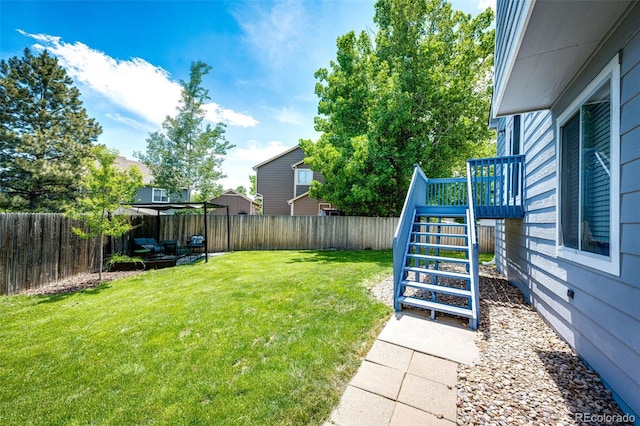 8930 Apache Plume Dr, Parker, CO 80134 - fenced backyard with stairway