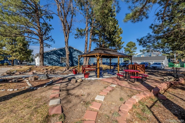 view of patio / terrace featuring a gazebo