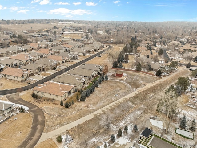 aerial view featuring a residential view