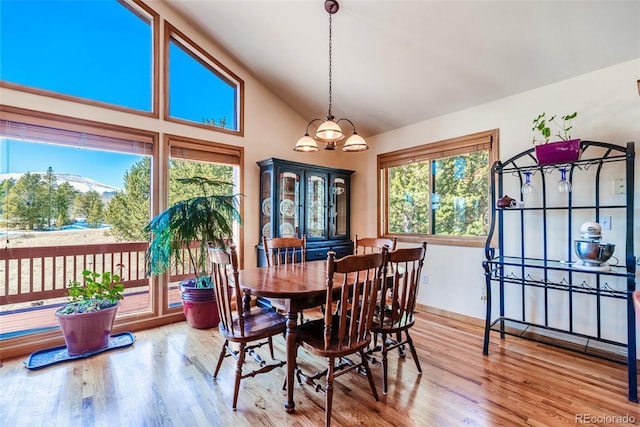 16 Thurber Ct, Fairplay, CO 80440 - dining area featuring vaulted ceiling and wood finished floors