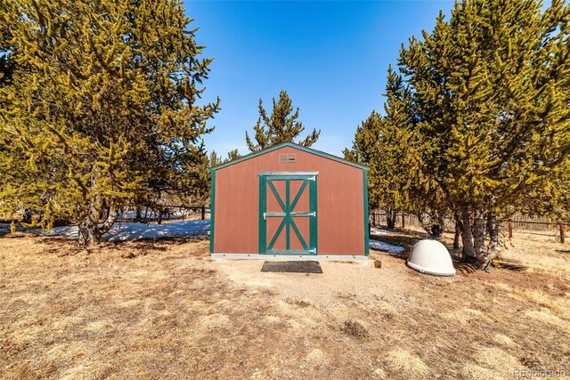16 Thurber Ct, Fairplay, CO 80440 - view of shed featuring fence