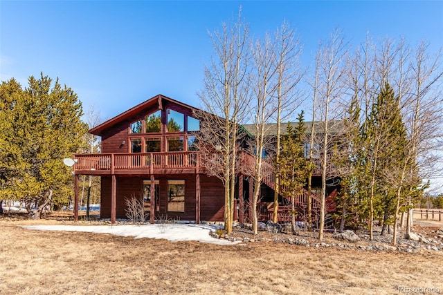 16 Thurber Ct, Fairplay, CO 80440 - back of property with a deck and stairway