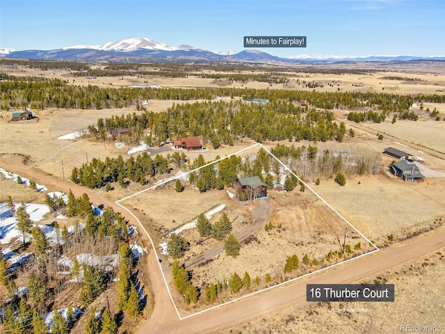 16 Thurber Ct, Fairplay, CO 80440 - aerial view featuring a rural view and a mountain view