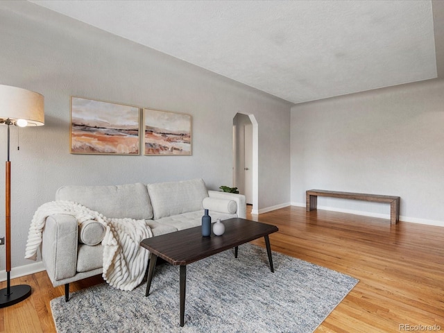 1130 N N Pennsylvania St Unit 306, Denver, CO 80203 - living area with arched walkways and wood finished floors