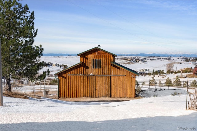 view of snow covered structure