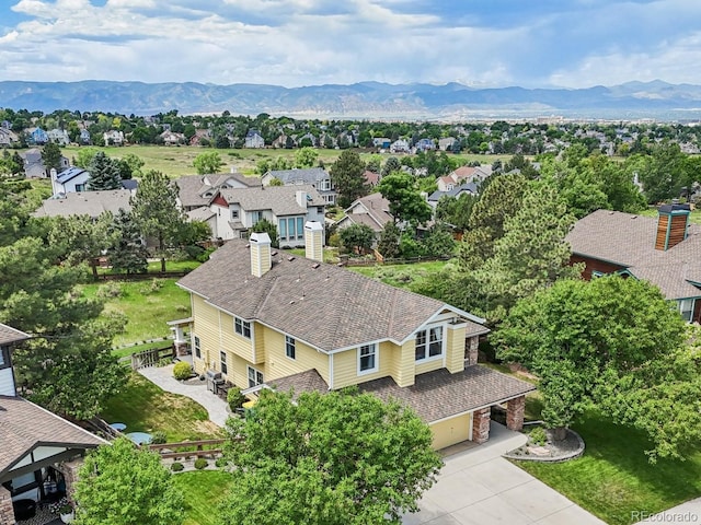 9385 Prairie View Dr, Highlands Ranch, CO 80126 - aerial view of residential area featuring a mountainous background