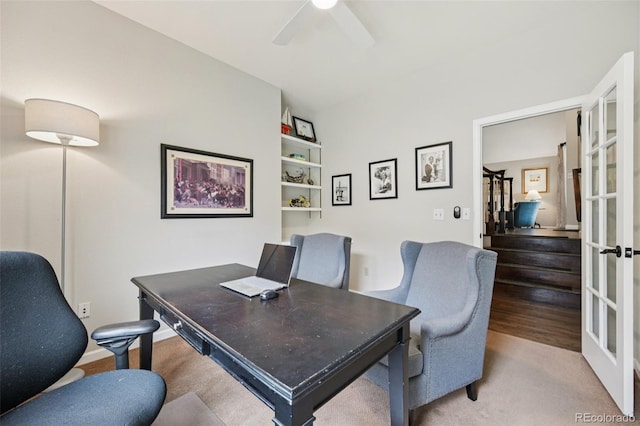 9385 Prairie View Dr, Highlands Ranch, CO 80126 - office area featuring ceiling fan
