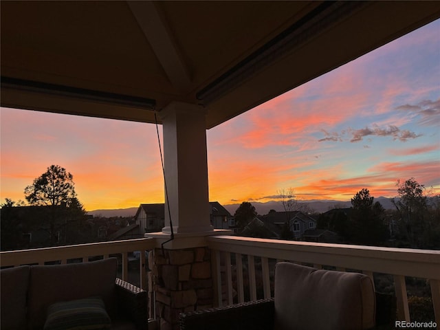 9385 Prairie View Dr, Highlands Ranch, CO 80126 - view of balcony at dusk