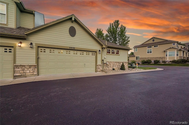 view of front of house with a garage