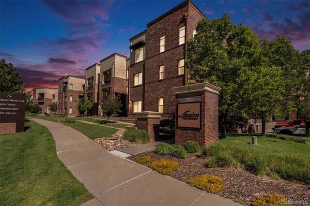 301 Inverness Way S Unit 202, Englewood, CO 80112 - view of property at dusk