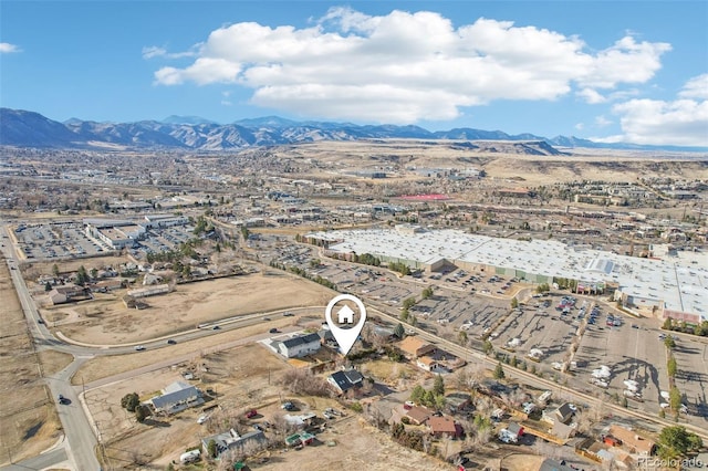 aerial view with a mountain view