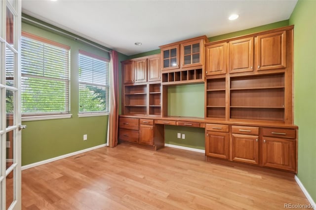 13075 Tamarac St, Thornton, CO 80602 - unfurnished office featuring built in desk, light wood finished floors, baseboards, and recessed lighting