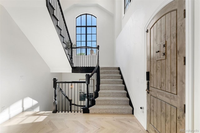 852 Pontiac St, Denver, CO 80220 - foyer entrance with stairway and a towering ceiling