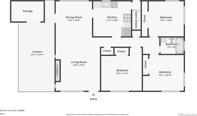 6155 Carr St, Arvada, CO 80004 - floor plan / room layout