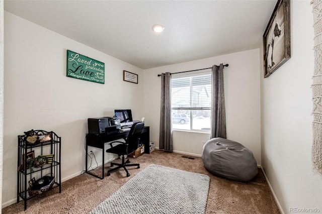 view of carpeted office