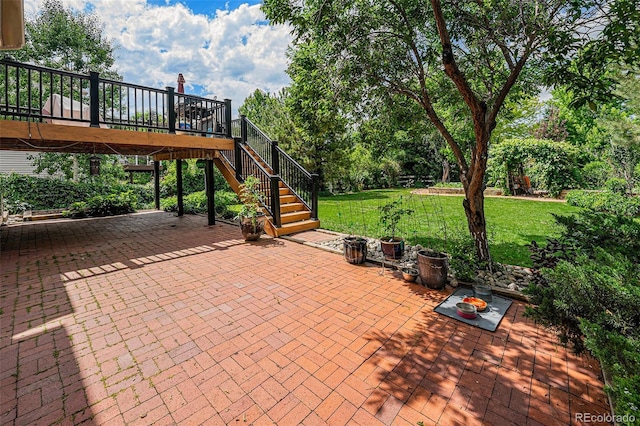 1010 Home Farm Cir, Denver, CO 80234 - view of patio / terrace featuring stairway