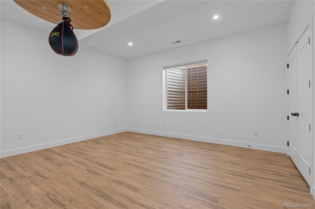 empty room featuring light hardwood / wood-style flooring